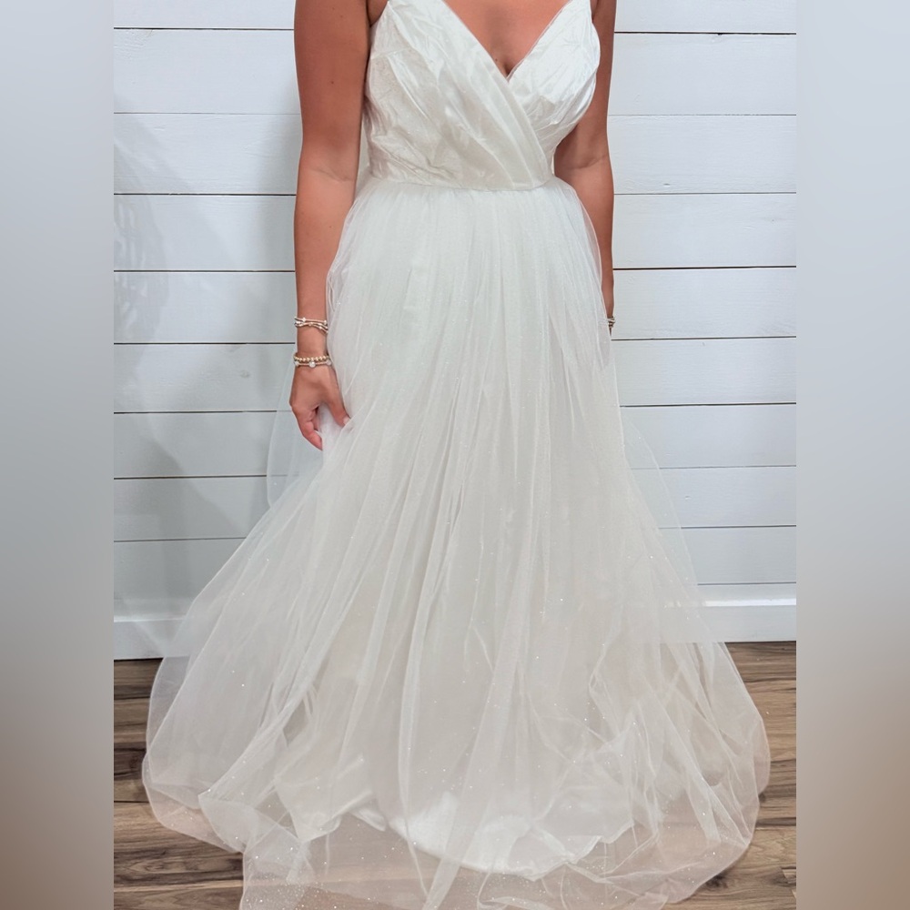 Lulu's White Sparkle Sweetheart Ballgown